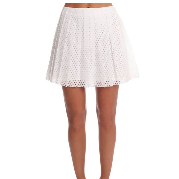 MCQ ALEXANDER MCQUEEN PLEAT SKIRT in White NWT Size 34-US 0 - Picture 1 of 12